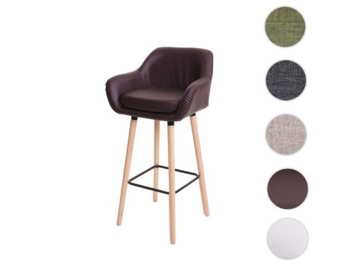 MCW Tabouret de bar Malmö T381 simili cuir marron