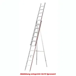 Obstbaumleiter Hymer zweiteilig 2x12 Sprossen Von Sprosse zu Sprosse verstellbare Schiebeleiter