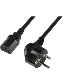 LogiLink CP095 Schutzkontaktstecker 90° auf Kaltgerätebuchse IEC C13 schwarz 3m