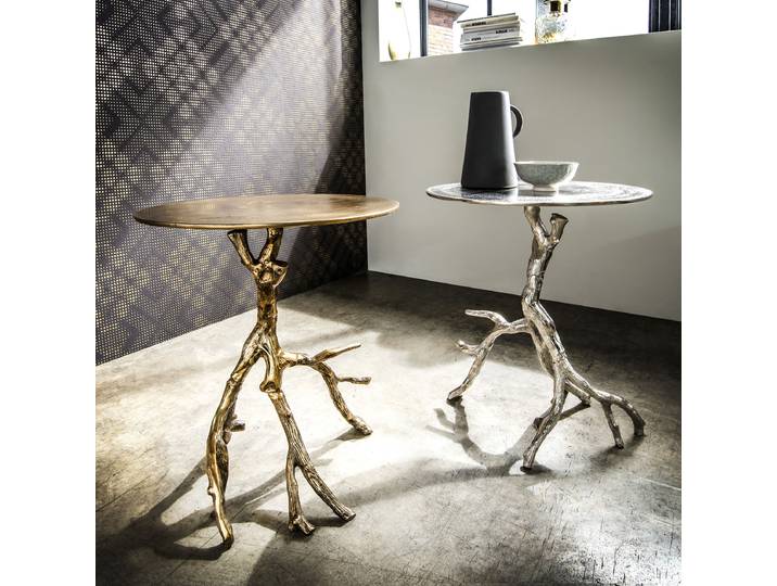 Beistelltisch Siddhi Ø 42cm Silber/Silber