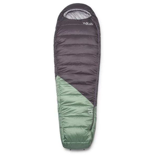 Rab - Women's Radeon -6C / 20F - Kunstfaserschlafsack Gr Long - Body Size: 185 cm Zip: Left Grün/ Graphene