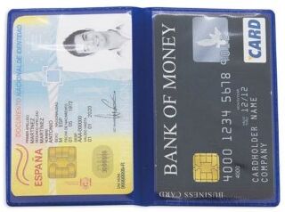 Portacarte doppio verde in PVC 2 carte  leggero 9.2x12.5 cm Personalizzate o neutre