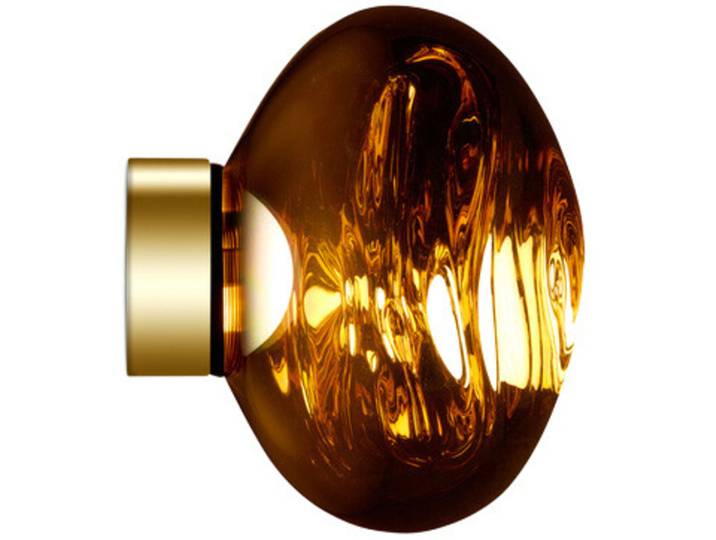Tom Dixon Designer-Wandlampe Melt Gold Polycarbonat 800 lm Dimmbar B 30 cm - LED - Lichtfarbe: Warmweiss - Designer-Wandlampe