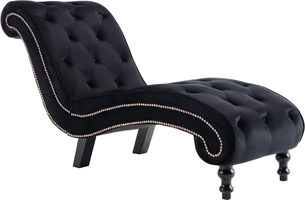 vidaXL Chaise longue Noir Velours