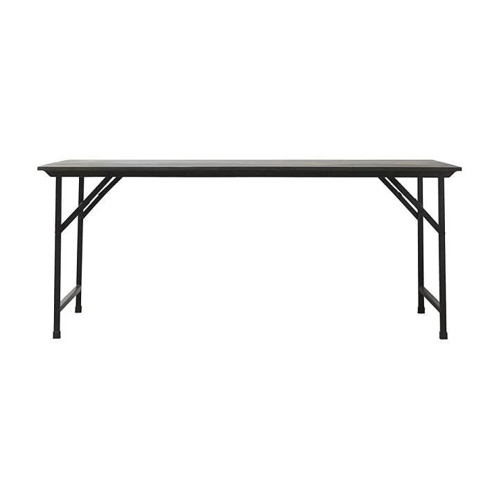 House Doctor Party tafel zwart, modern rechthoekig houten tafel met metalen onderstel, B/D/H: 160 x 80 x 74 cm