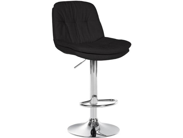 CLP Barhocker Stoff Schwarz, Textil, 46x92x54 cm, Esszimmer, Barmöbel, Barhocker