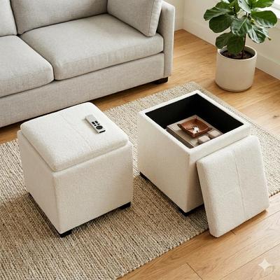 WYNDENHALL Townsend 17 inch Wide Contemporary Square Storage Ottoman