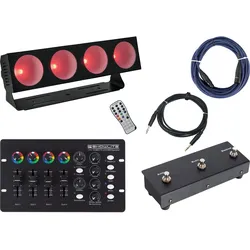 Eurolite LED CBB-4 COB RGB Lichtanlage mit DMX Foot Controller Set