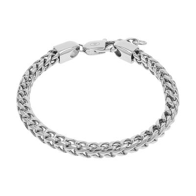 Armband TOM TAILOR "Schmuck Geschenk Edelstahl Fuchsschwanzkettenglieder", silber (edelstahlfarben), Armbänder, Herren, 22cm, Edelstahl, Armband