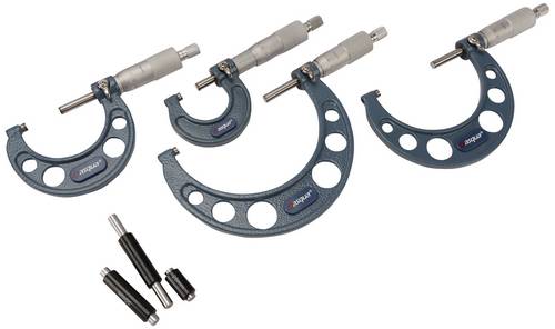 Dasqua 4111-8210 4-teiliges Außenmikrometer-Set 0 - 100mm Ablesung: 0.01mm