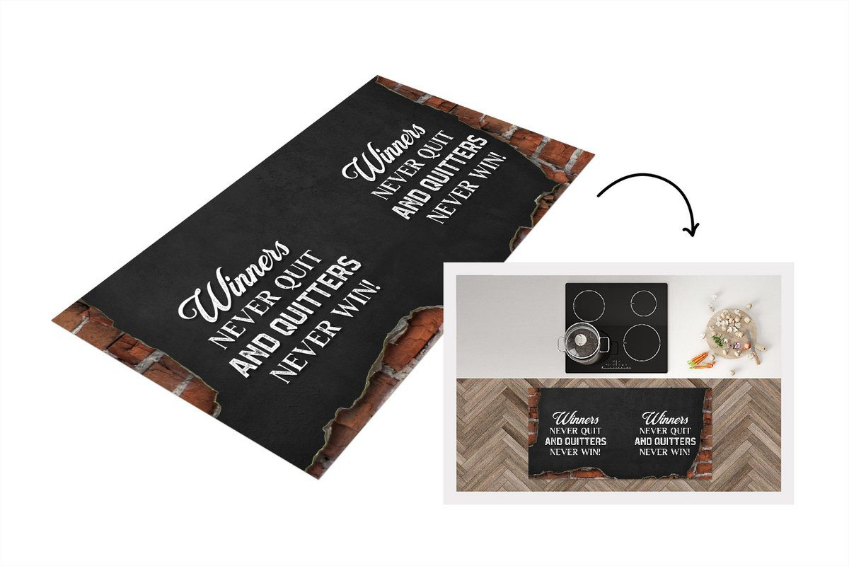 KitchenYeah Keukenloper Vinyl met Quotes - 120 x 60 cm