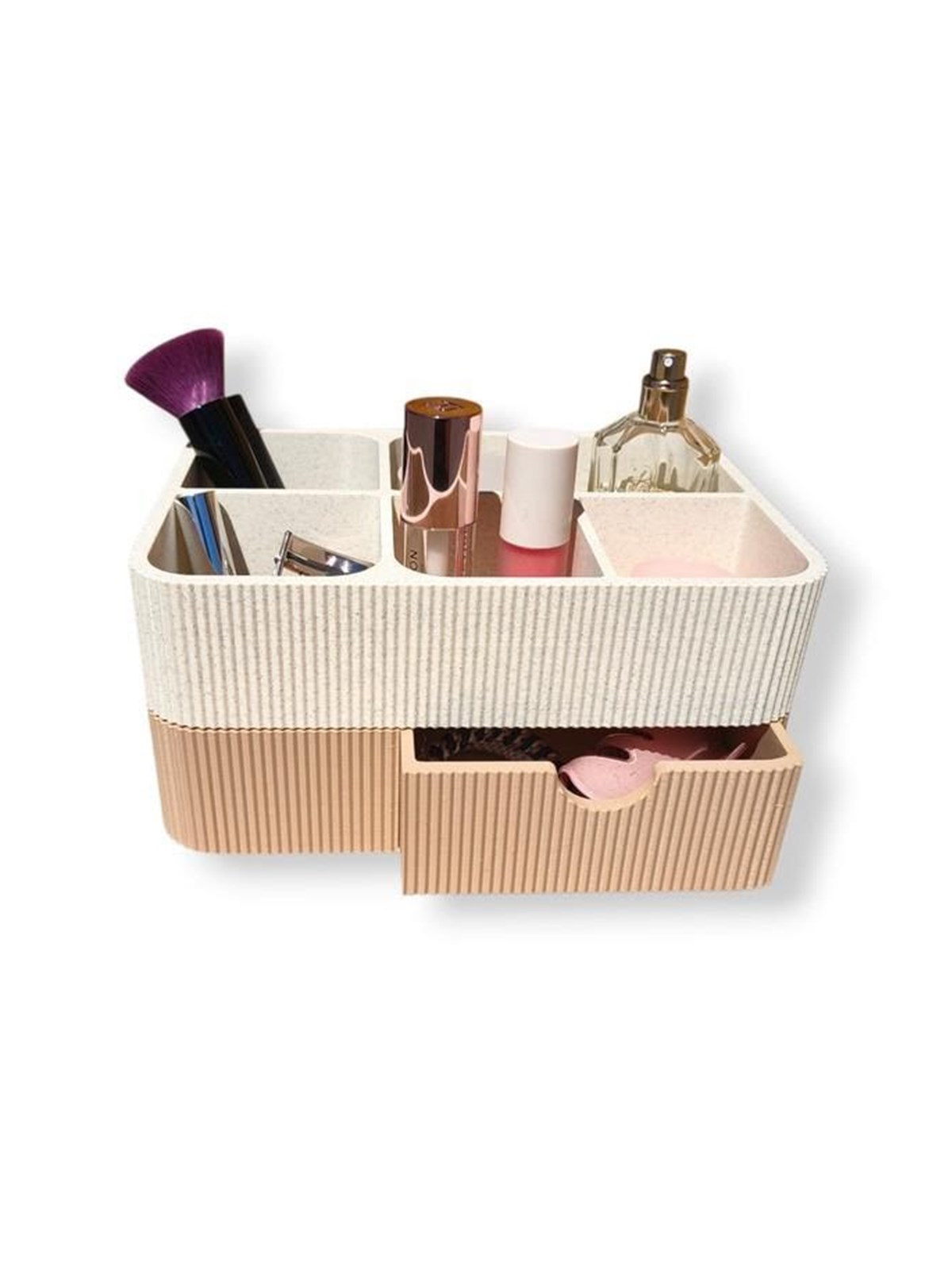 Simiu - Drawia - Make-up-Aufbewahrung - Beige-Marmor/beige