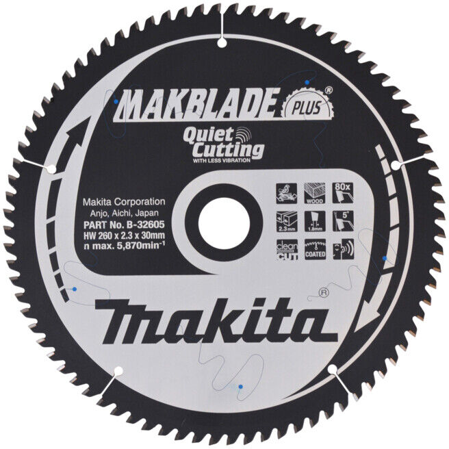 Scie Makita MAKBLADE+ 260x30x80Z (B-32605) (B-32605)