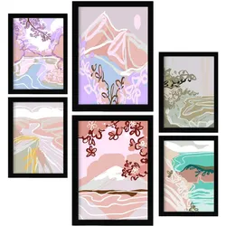 POSTER Set Mit 6 Stille Natur A3 & A4 Schwarzer Rahmen
