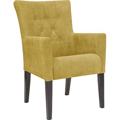 Esszimmerstuhl HOME AFFAIRE "King", gelb (senffarben, wenge), B:60cm H:92cm T:65cm, Polyester, Stühle, Esszimmerstuhl, Esszimmerstuhl mit Knopfheftung