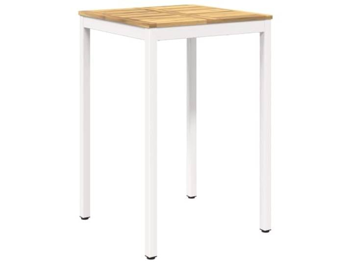Gartenbar-Tisch Weiß 70 x 68,5 x 105 cm Massivholz Akazie Massivholz Akazie,Stahlbeine,Outdoor,Bartisch und Esstisch,natürliche Holzmaserung,leicht zu reinigen