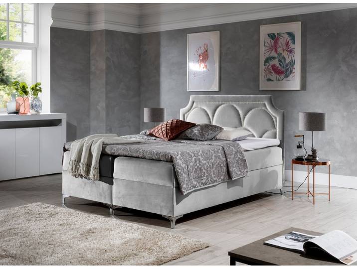 MF Design Boxspringbett Boxspringbett CASCHMIRE mit Bettkasten und Federautomatik, Vorhanden