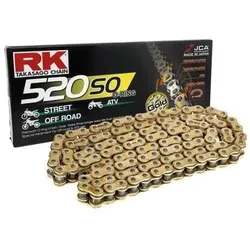 RK Takasago Chain, Motorrad Zubehör, RK DRIVE CHAIN 520SO-110 (O-RING) LASCHE (CLF) INKLUSIVE GOLDENE FARBE (KAPAZITÄT: BIS ZU 400 CCM)