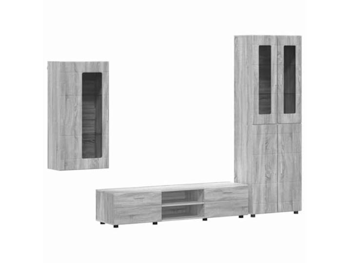 RJPLMFV TV-Möbel Florin, 3-teilig, Grau, Sonoma, Holz Modernes Design, klare Linien, matte Oberfläche, geräumige Aufbewahrung, Verwendung im Innenbereich, einfache Wartung