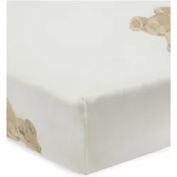 Jollein, Fixleintuch Babybett, Fix-Leintuch Teddy Bear 40/50 x 80/90 cm (90 x 50 cm)