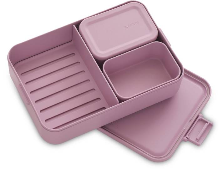 Brabantia Make & Take Bento Lunchbox/Broodtrommel - incl Bentobox - Large - Kunststof - Lilac Pink