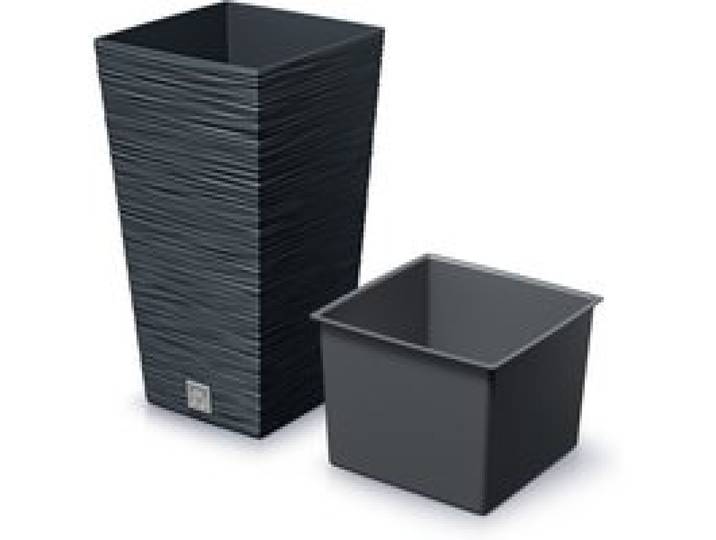 PROSPERPLAST Pot de fleurs FURU SQUARE (anthracite, 395x395x755)