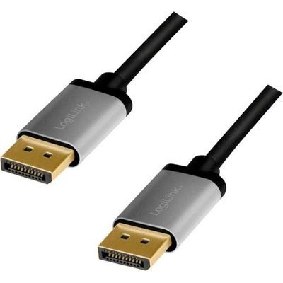 LogiLink DisplayPort AV Anschlusskabel [1x DisplayPort - 1x DisplayPort] 3m Schwarz/Grau