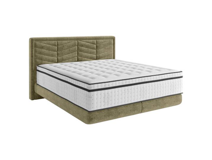 Boxspringbett, Olivgrün, 160x200 cm, Textil, H3, Modern, CARRYHOME