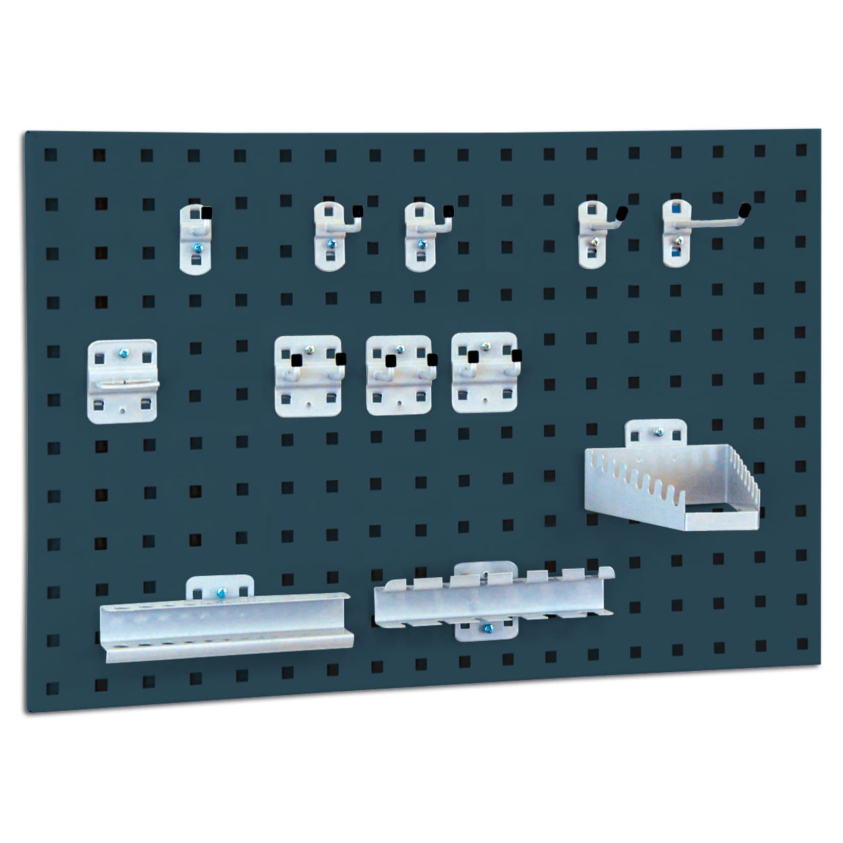 BRB System-Lochplatte mit Haken- und Halter-Set, Anthrazitgrau
