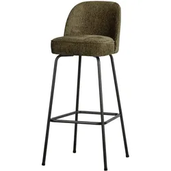 Barhocker Vogue aus Struktursamt, modernes Design, grün Bonsai, Metallgestell, 80 cm hoch
