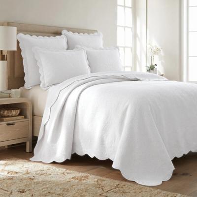 Cottage Home Hugh Matelasse White Cotton Coverlet