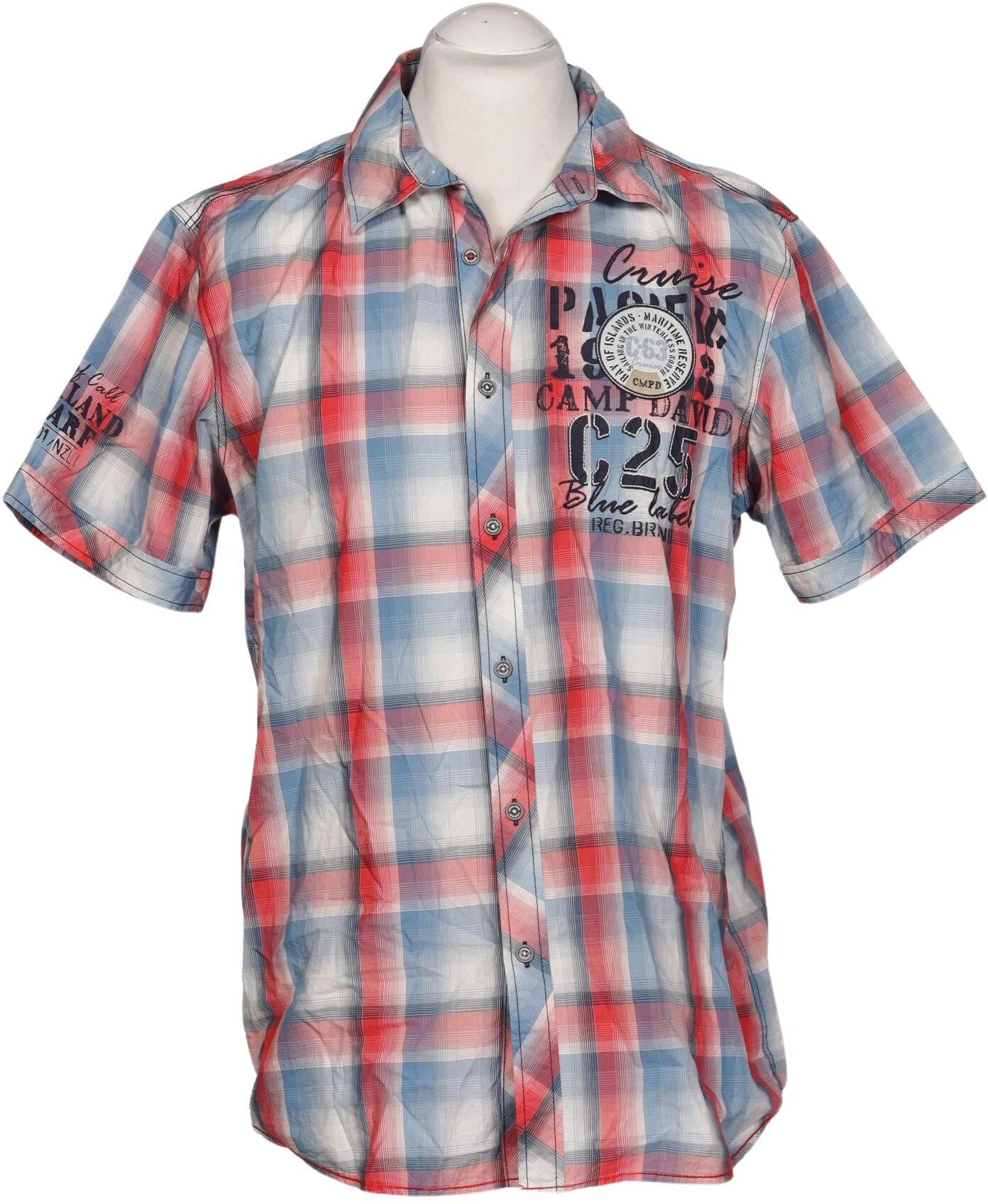 Camp David Herren Hemd, Mehrfarbig, Gr. L, Baumwolle - Second Hand