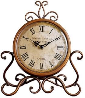 ModernMart Vintage Retro Iron Table Clock Silent Battery Operated Desk Clock For Home Office Decor Vintage Retro Iron Table Clock Silent Battery Operated Desk Clock For Home Office Decor