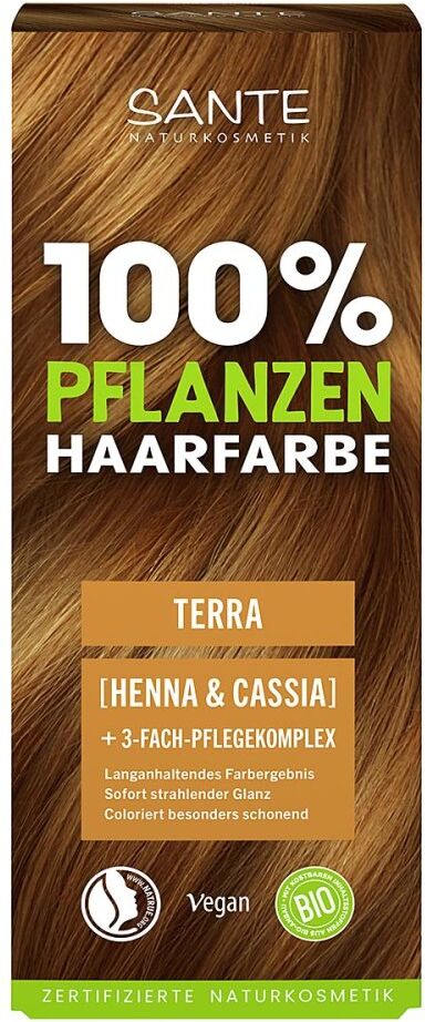 Pflanzenhaarfarbe mit 3-fach Pflegekomplex terra 04