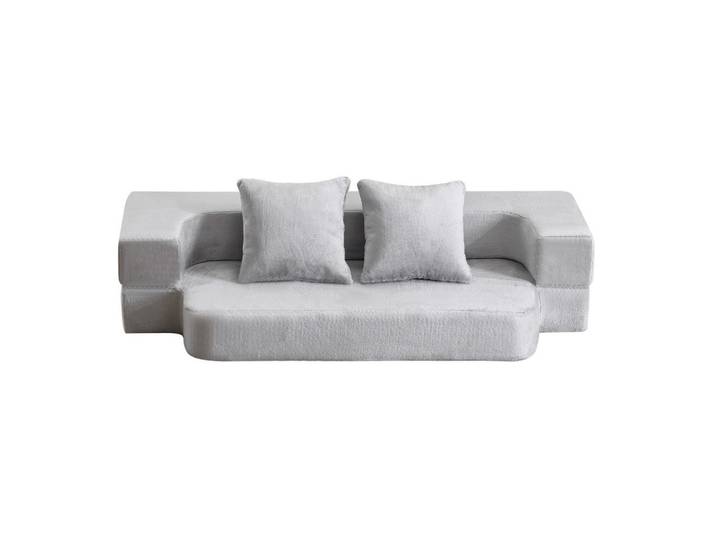 Evryae Schlafsofa mit 2-in-1 Funktion und Memory-Schaum in Hellgrau, 190x48x52 cm, Babymöbel & Kindermöbel, Kinderzimmer & Jugendzimmer, Schlafsofas