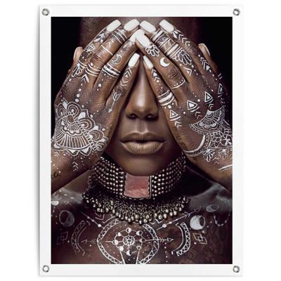 Poster REINDERS "Afrikanische Frau", weiß (farbe bild(er): weiß), B:60cm H:80cm T:0,1cm, Leinwand, Bilder, Poster, Outdoor für Garten oder Balkon