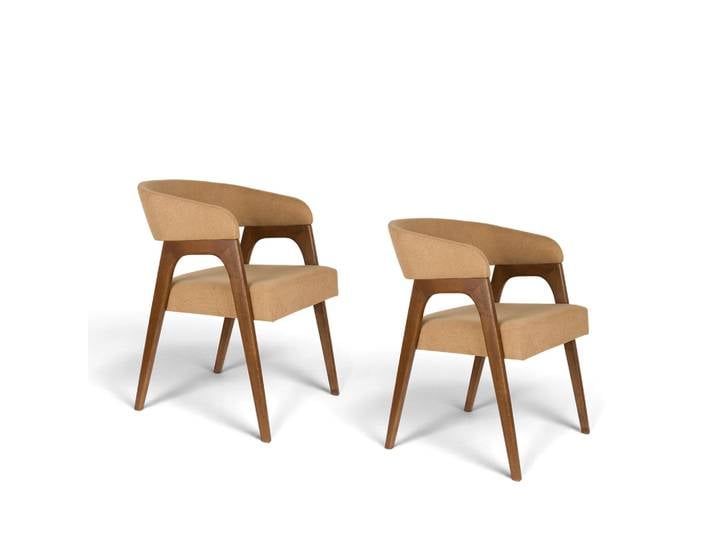 Dutchbone Adamello Dining Chair - Set of 2 Beige, New - Perfect for office and reception