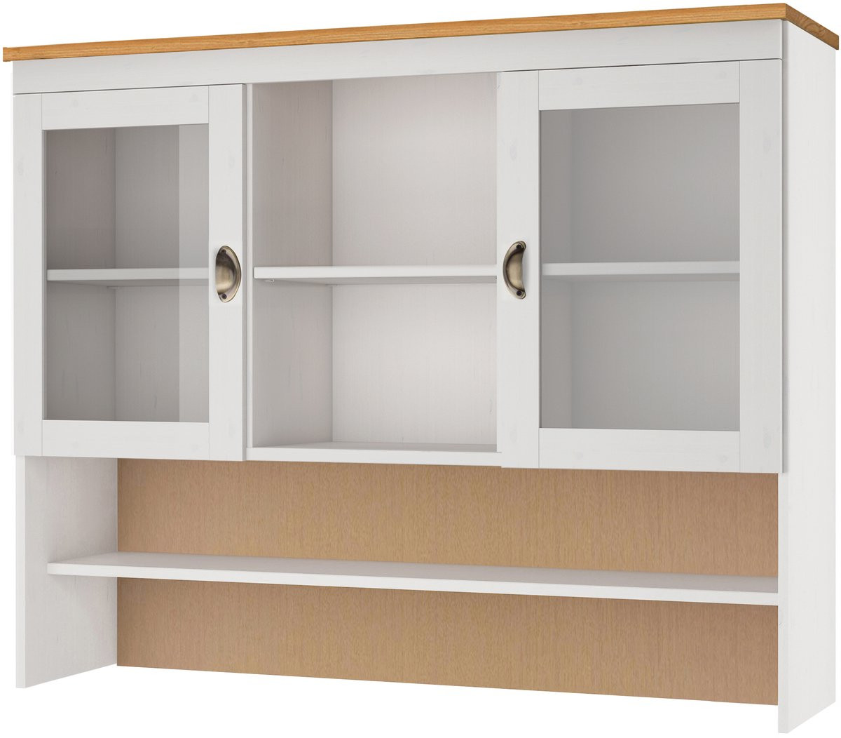 Notio Living Oslo-Hutch met 2 glazen deuren en houten afwerking