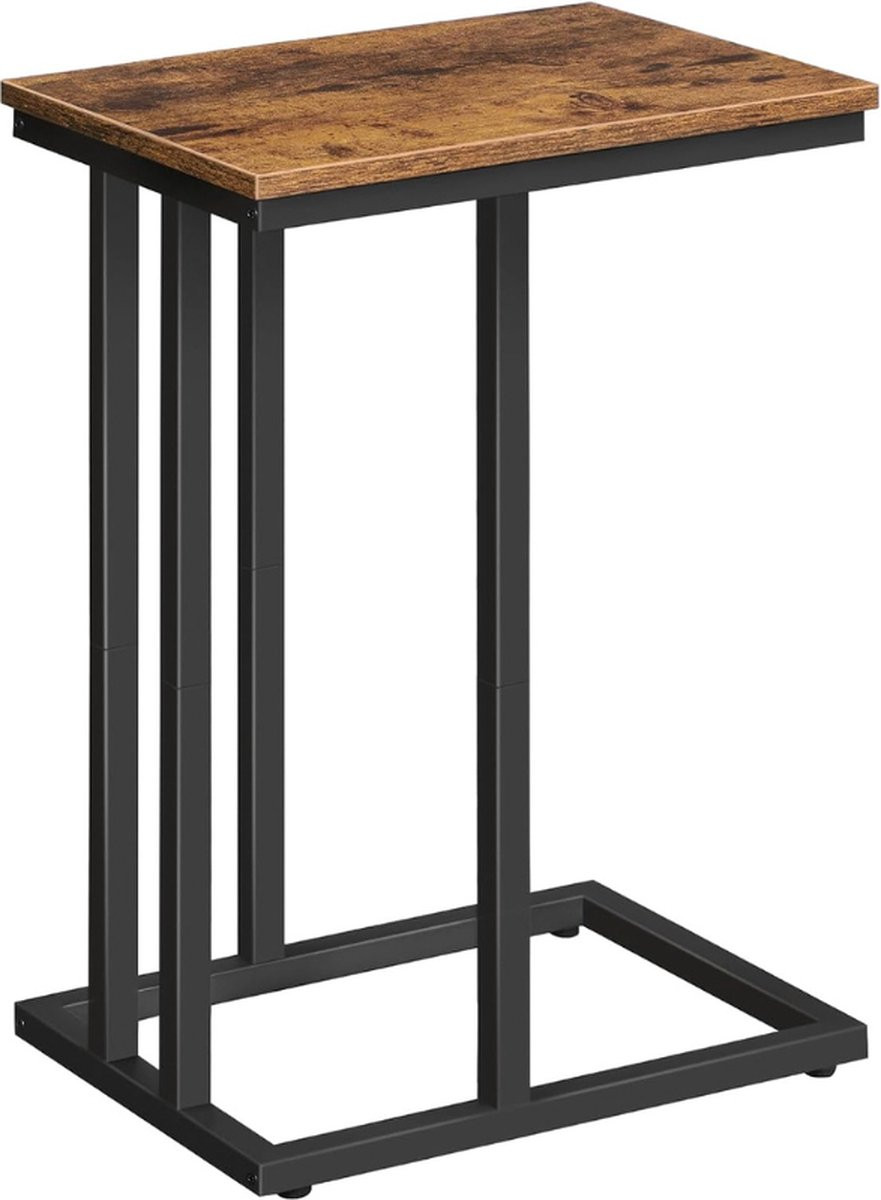 PEAM Bijzettafel EBF02SF01G1 - Verstelbare Salontafel met Metalen Frame - Donkerbruin