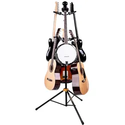 Hercules GS526B PLUS, 6-fach Gitarrenstativ (Gitarrenbaum) (Banjo, E-Gitarre, Gitarre, Mandolin, Ukulele), Instrumentenständer + Halter, Schwarz