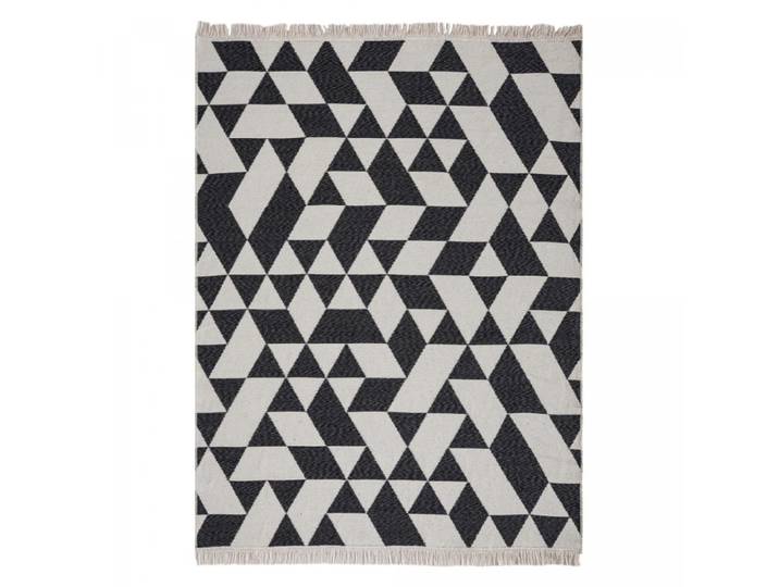 Tapis kilim 120x160 coton écru, noir