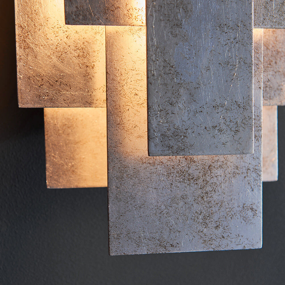 Leora Rectangular Silver Leaf Panel Wall Light
