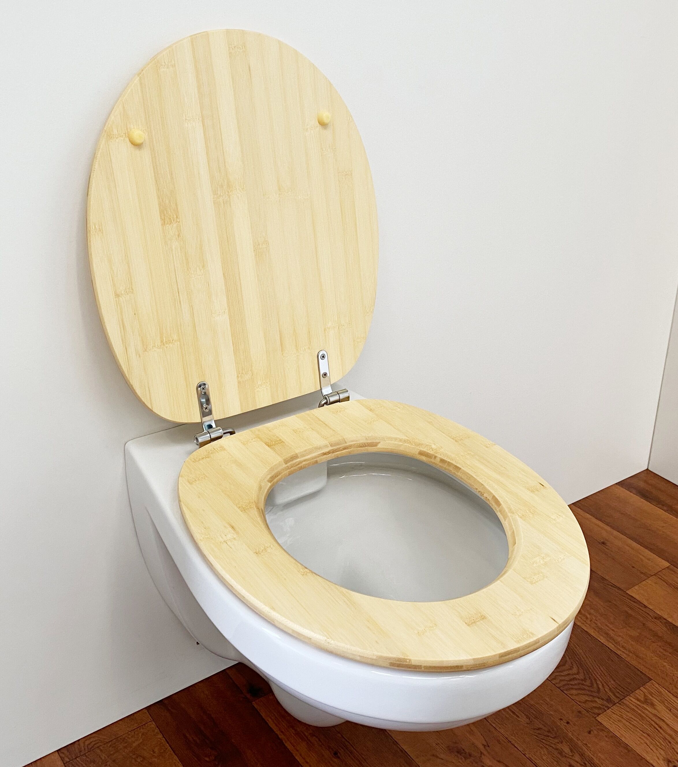 WC-Sitz ADOB "Bambus", braun (hellbraun), B:37cm H:5,8cm L:44,5cm, Holz teilmassiv, WC-Sitze, WC-Sitz, geeignet für alle handelsüblichen WC's hellbraun Einheitsgröße