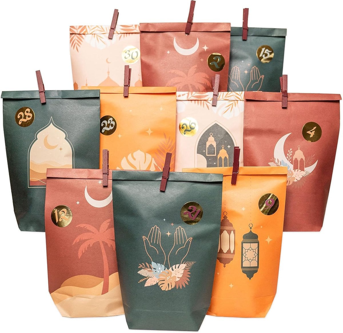 Ramadan Kalender met 30 DIY vullingen voor de vastentijd - Herbruikbare Boho decoratie