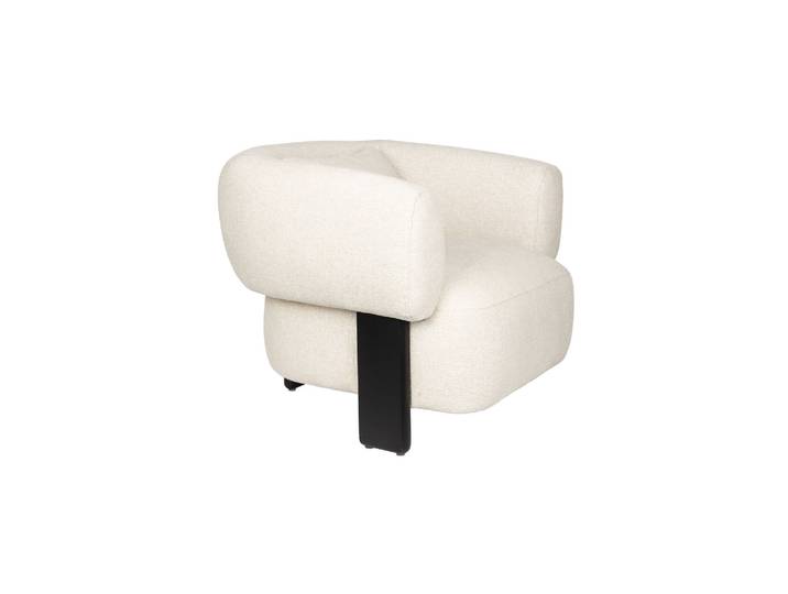 Fauteuil lounge en tissu crème Neil