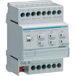 Hager TXM646R Heizungsaktor 6fach KNX easy, mit Regler für 24/230V Stellantriebe, Triac