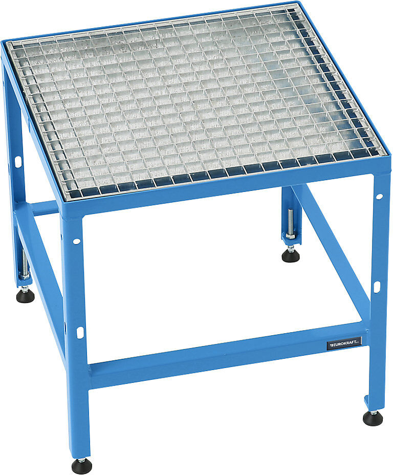 Plattform für Plattform-Modulsystem, Plattformlänge 610 mm, für 3 Stufen mit Gitterrosteinlage eurokraft pro