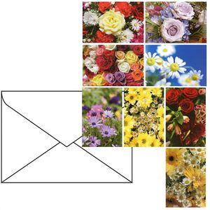 Böttcher-AG Grußkarten Blumen, sortiert, 115 x 170mm, Klappkarten mit Umschlag, 50 Stück