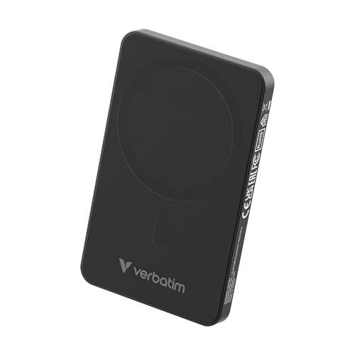 Verbatim Charge 'n' Go Essentials MagSafe Powerbank 5000mAh 15W, magnetisch met PD 20W snellaadfunctie en LED-display, zwart