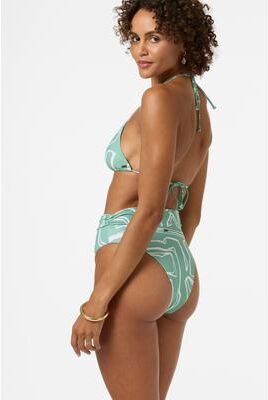 O'Neill s Ziggy Geo Stellan High Rise Skimpy Bikini Bottoms in Green, Size XL, Elastane/Polyamide
